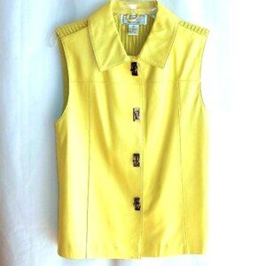 Lisa International Yellow Lambskin Front Vest in Size M